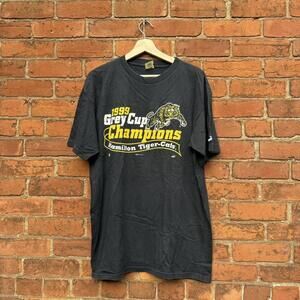 Vintage Hamilton tiger cats grey cup champions t shirt 99 L